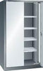 Einschwenktürenschrank LISTA,  B1100xT641xH1950mm RAL 7035,Vollblechtür 4 Böden