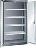 Flügeltürenschrank LISTA,  B1100xT641xH1950mm RAL 5012,Vollblechtür 4 Böden