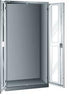 Flügeltürenschrank LISTA,  B1000xT580xH1950mm RAL 5012,Sichtfenstertür Leergehäuse