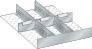 Schlitz/Trennwand-Set LISTA,  B500mm 6-teilig