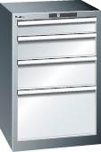 Schubladenschrank LISTA,  27x27E B564xT572xH850mm NCS 6502-S/RAL7035 4 Schubladen 75kg