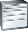 Schubladenschrank LISTA,  54x36E B1023xT725xH1000mm RAL 5012 5 Schubladen 200kg