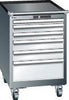 Schubladenschrank LISTA,  27x27E B564xT572xH890mm RAL 7035/5012 fahrbar 6 Schubladen 75kg