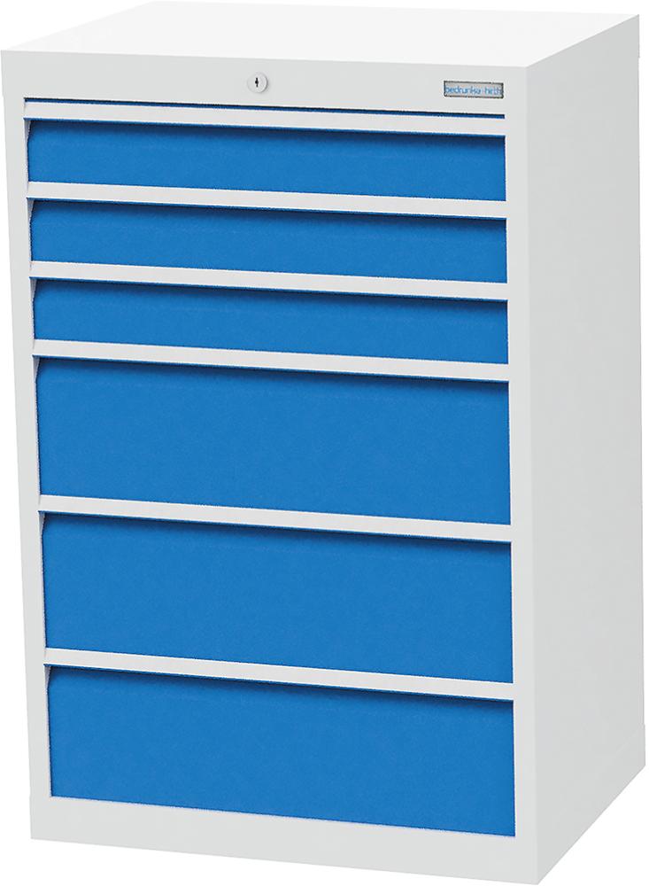 Schubladenschrank BEDRUNKA + HIRTH,  T500, 680 mm, 6 Sbl. VA