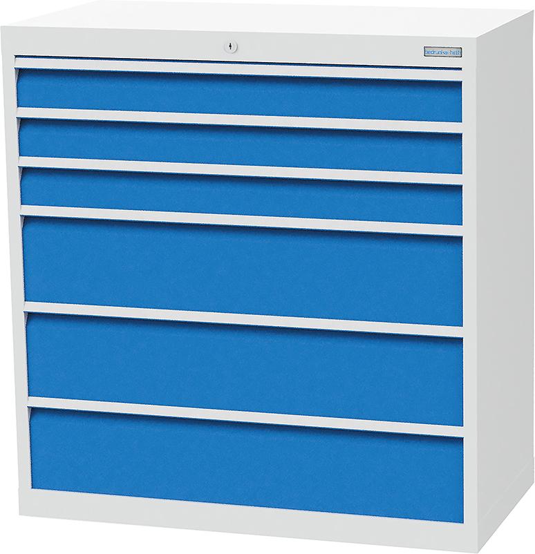 Schubladenschrank BEDRUNKA + HIRTH,  T500 980 mm, 6 Sbl. VA