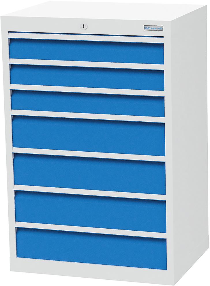Schubladenschrank BEDRUNKA + HIRTH,  T500 680 mm, 7 Sbl. VA