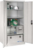 Flügeltürenschrank CP,  B930xT600xH1950 mm RAL 7035, 4 Fachböden Tragkraft 70kg CP