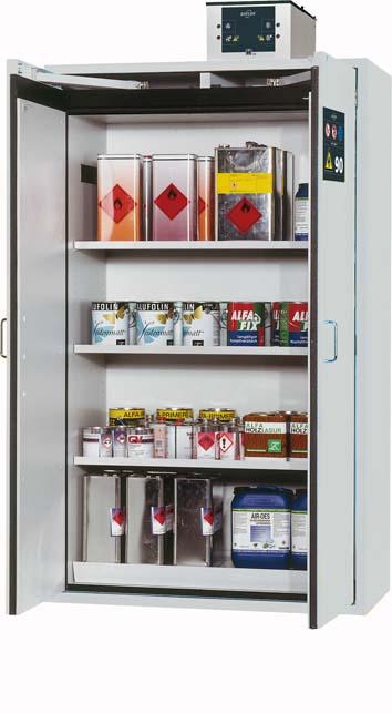 Gefahrstoffschrank S-CLASSIC-90 ASECOS, Gefahrstoffschr. S-Clas90B900mm,3FB,LB+BAW,R7035