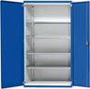 Schwerlastschrank ANKE,  B1085xT400xH1950mm RAL7035/5010 o.Mittelwand4 Böden