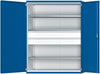 Schwerlastschrank ANKE,  B1485xT630xH1950mm RAL7035/5010 o.Mittelwand3Böden,2Schubladen 100kg