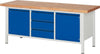 Werkbank RAU,  Basic B2000xT700xH840mm RAL 7035/5010 BMP: 40 mm 3 Schubladen,2 Türen