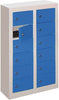 Kleinfach-Wandschrank PAVOY,  H815xB460xT200 mm 2x6 Fächer RAL7035/5012 Türen glatt