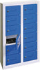 Kleinfach-Wandschrank PAVOY,  H815xB460xT200 mm 2x6 Fächer RAL7035/5012 Türen mit Etikettenrahmen