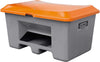 Streugutbehälter CEMO,  400 l B1210xT820xH670 mm mit Entnahmeöffnung grau/orange