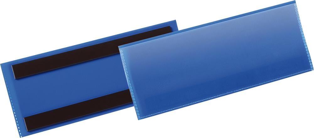 Etikettentasche DURABLE,  magnetisch 1/2 A5 quer blau, magnetisch