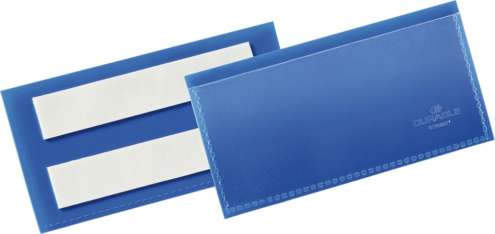 Etikettentasche DURABLE,  B100xH38 mm blau, selbstklebend VE 50 Stück