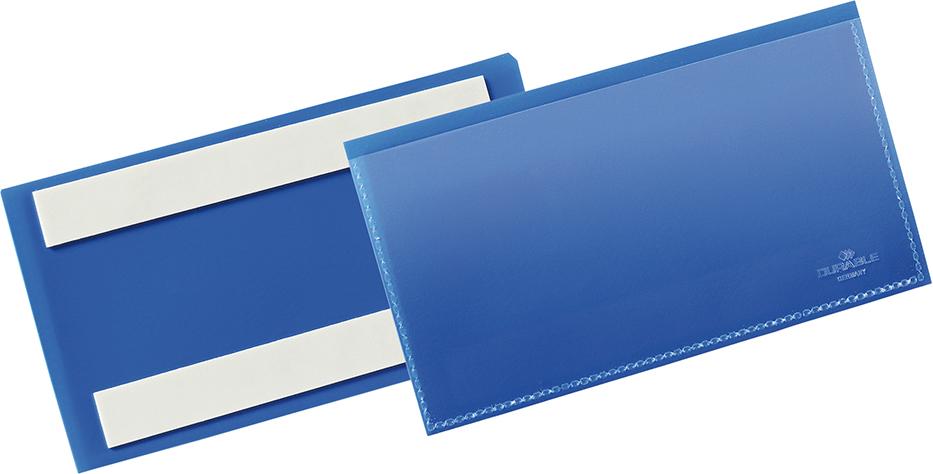 Etikettentasche DURABLE,  B150xH67 mm blau, selbstklebend VE 50 Stück
