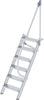 Alu-Treppe MUNK,  60 Grad 6 Stufen B 600 mm lichte Höhe 1450 mm Ausladung 1096 mm