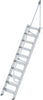 Alu-Treppe MUNK,  60 Grad 10 Stufen B 600 mm lichte Höhe 2420 mm Ausladung 1626 mm