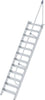 Alu-Treppe MUNK,  60 Grad 12 Stufen B 800 mm lichte Höhe 2900 mm Ausladung 1891 mm