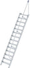 Alu-Treppe MUNK,  60 Grad 14 Stufen B 800 mm lichte Höhe 3400 mm Ausladung 2161 mm