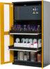 Chemikalienschrank ASECOS,  gelb Glas 3 Tablarauszüge