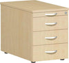 Rollcontainer GERAMÖBEL, Rollcont.Metallschubfäch.430x800x566 Ahorn/Ahorn