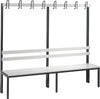 Garderobenbank CP,  einseitig B1960xT403xH1710 mm RAL 7021/Kst.-Leisten ohne Schurost, 6 Füße CP