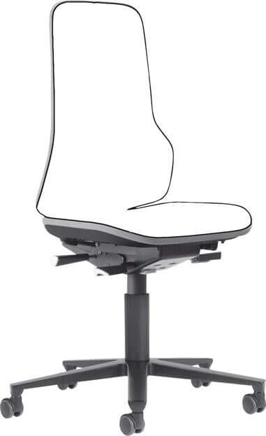 BIMOS, Bimos Arbeitsstuhl grau,ohne Polster Sitzhöhe 450-620 mm mit Rollen