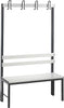 Garderobenbank CP,  einseitig B1000xT403xH1710 mm RAL 7021/Kst.-Leisten ohne Schurost, 4 Füße CP