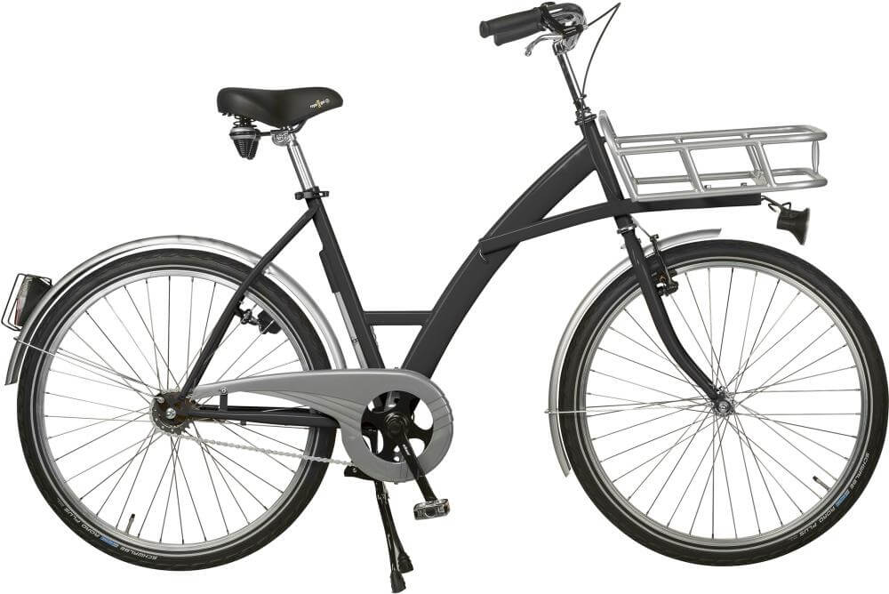 Transportfahrrad NEUTRAL,  Modus schwarz, Beleuchtung mit Lastenträger