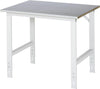 Arbeitstisch RAU,  Tom - Stahlblechbelag-Platte B1000xT 800xH760-1080mm Stahlblechbelag-Platte