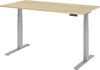 Schreibtisch HAMMERBACHER,  höhenvers. 1600x800x640-1290 mm Gestell silber, Platte Eiche