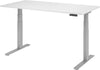 Schreibtisch HAMMERBACHER,  höhenvers. 1600x800x640-1290 mm Gestell silber, Platte Weiss