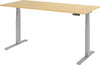 Schreibtisch HAMMERBACHER,  höhenvers. 1800x800x640-1290 mm Gestell silber, Platte Ahorn