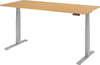 Schreibtisch HAMMERBACHER,  höhenvers. 1800x800x640-1290 mm Gestell silber, Platte Buche