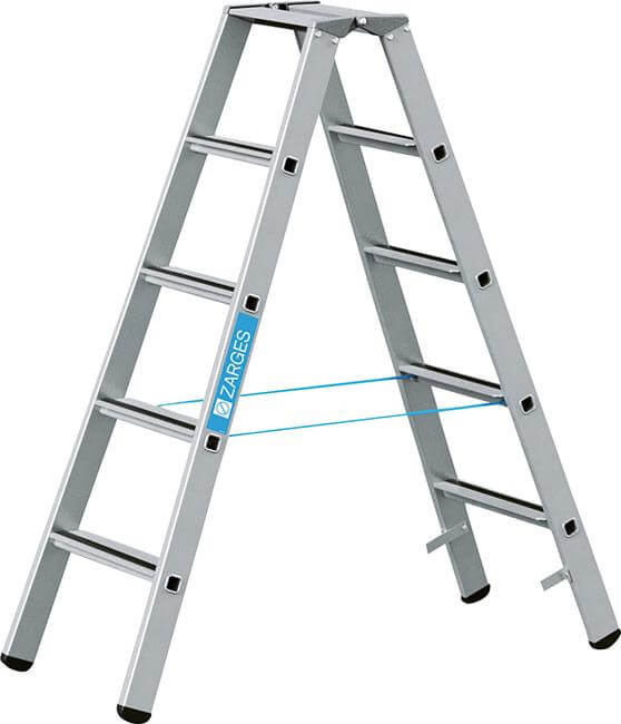 Stufenleiter ZARGES,  Saferstep B 2x5 Stufen Leiterlänge 1,42 m Arbeitshöhe 2,80 m ZARGES