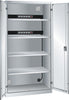 Akku-Ladeschrank LISTA,  B1000xT580xH1950mm RAL 7035,Vollblechtür 2x5-fach Leiste,4Böden