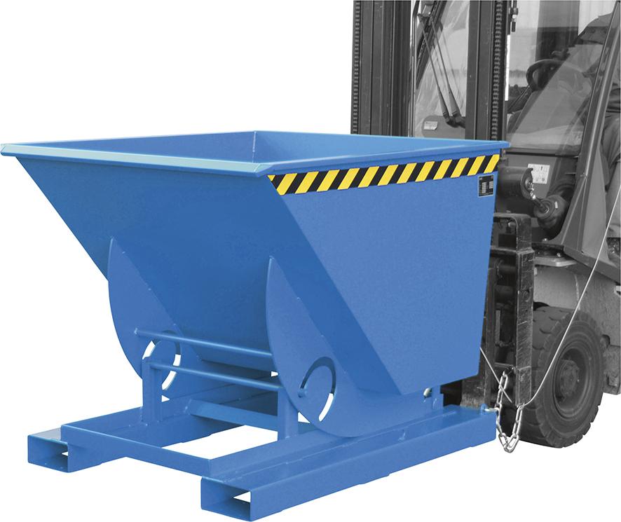 Kippbehälter BAUER,  AK 750 l B1190xT1420xH1070 mm RAL5012 Tragkraft 1000kg mit Abrollsystem