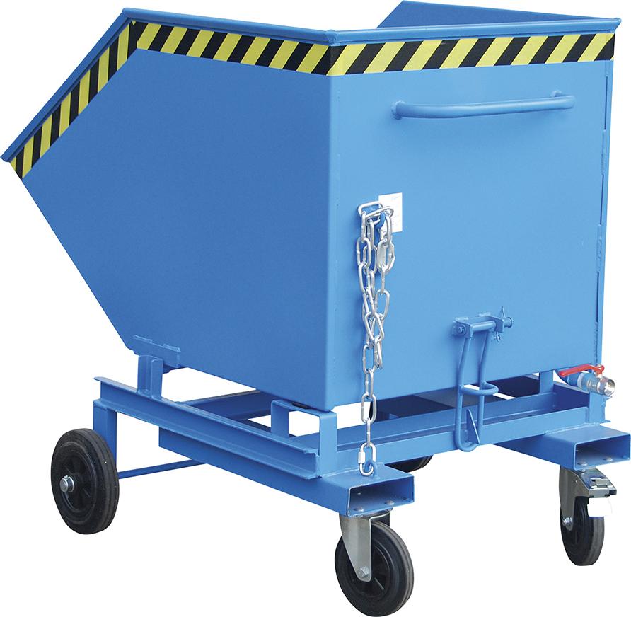 Spänekastenwagen BAUER,  SKW-ET 600 l B1070xT1395xH1220 mm RAL5012 Tragkraft 300kg