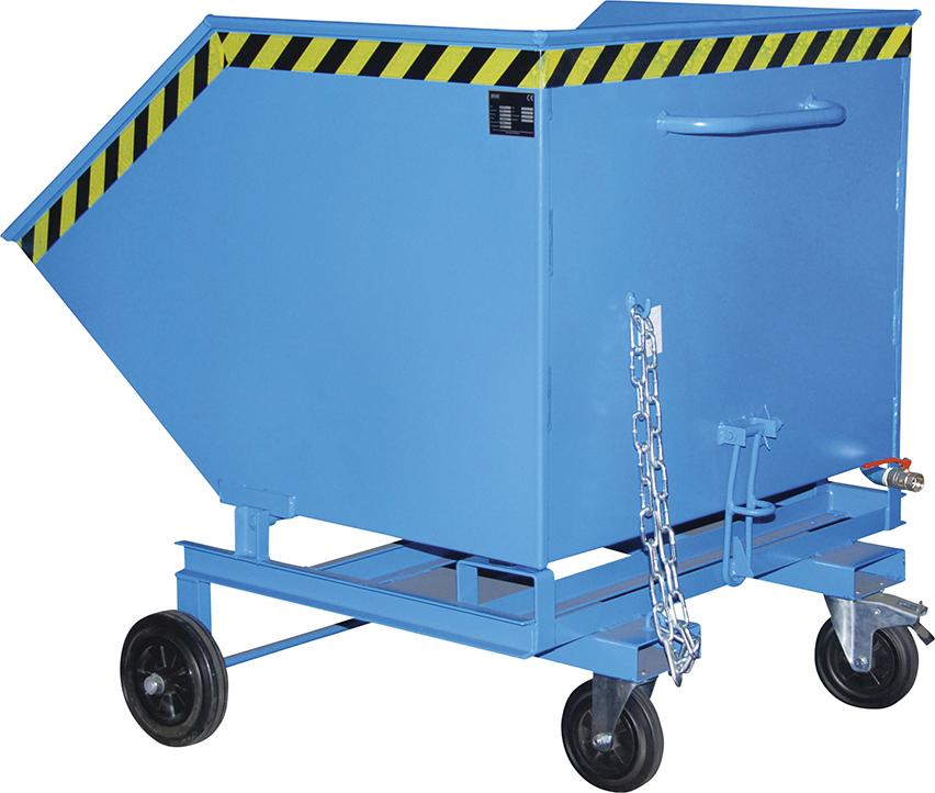 Spänekastenwagen BAUER,  SKW-ET 1000 l B1340xT1420xH1290 mm RAL5012 Tragkraft 300kg