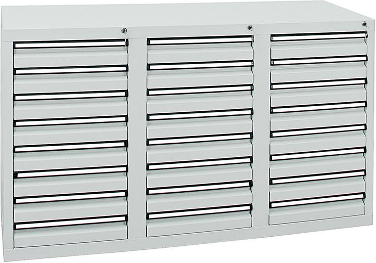Schubladenschrank STUMPF,  24 SLR 900x1500x500 mm grau stumpf