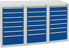 Schubladenschrank STUMPF,  21 SL 900x1500x500 mm grau/blau