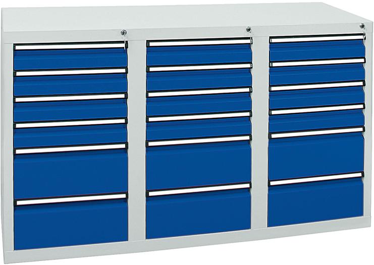 Schubladenschrank STUMPF,  18 SLR 900x1500x500 mm 7035/5010