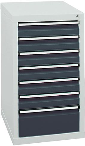 Schubladenschrank STUMPF,  STS 410 RAL 7035/7016 6x100 1x200 mm