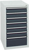 Schubladenschrank STUMPF,  STS 410 RAL 7035/7016 6x100 1x200 mm