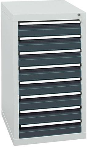 Schubladenschrank STUMPF,  STS 410 RAL 7035/7016 8x100 mm