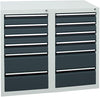 Schubladenschrank STUMPF,  STS 410 RAL 7035/7016 8x100 4x200 mm