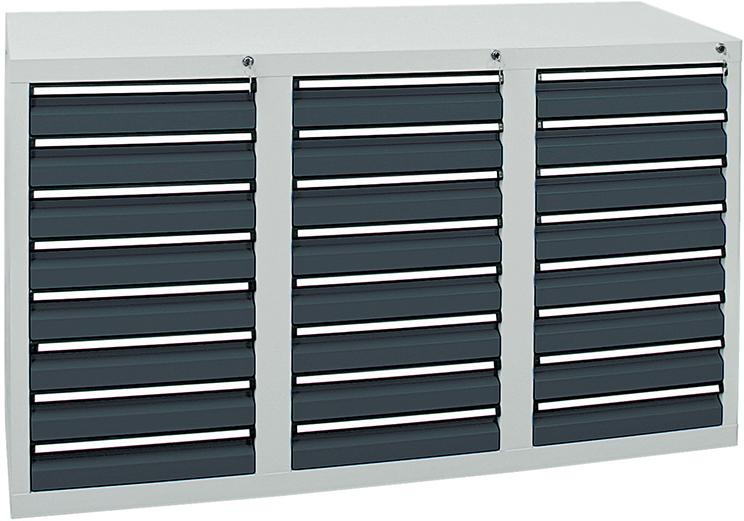 Schubladenschrank STUMPF,  STS 410 RAL 7035/7016 24x100 mm