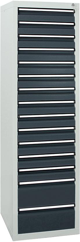 Schubladenschrank STUMPF,  STS 410 RAL 7035/7016 13x100 2x200 mm